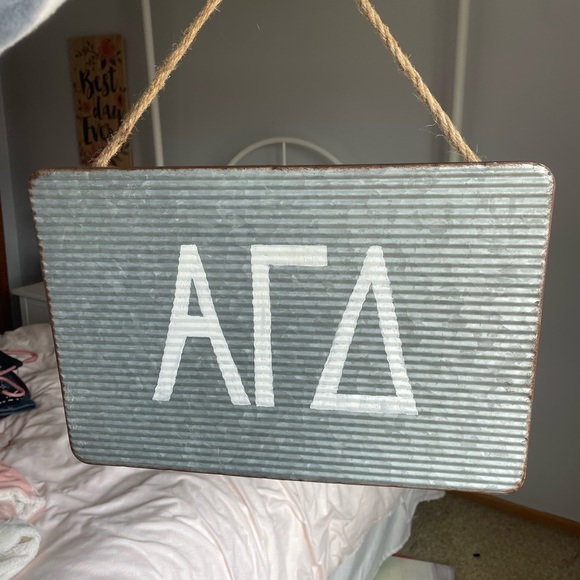 Alpha Gamma Delta Sorority metal hanging sign - Picture 1 of 1